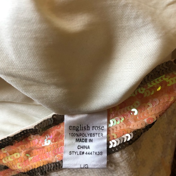 English Rose Yellow Sunrise Sequin Mini Skirt- size M/L - Picture 5 of 14